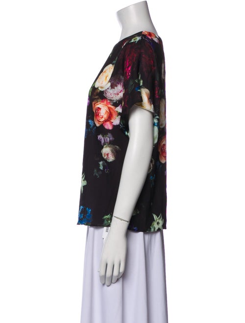 Adam Lippes Floral Print Bateau Neckline Blouse