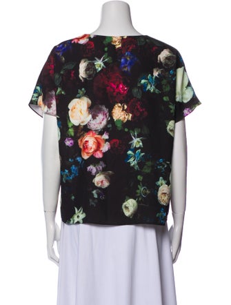 Adam Lippes Floral Print Bateau Neckline Blouse