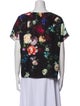 Adam Lippes Floral Print Bateau Neckline Blouse