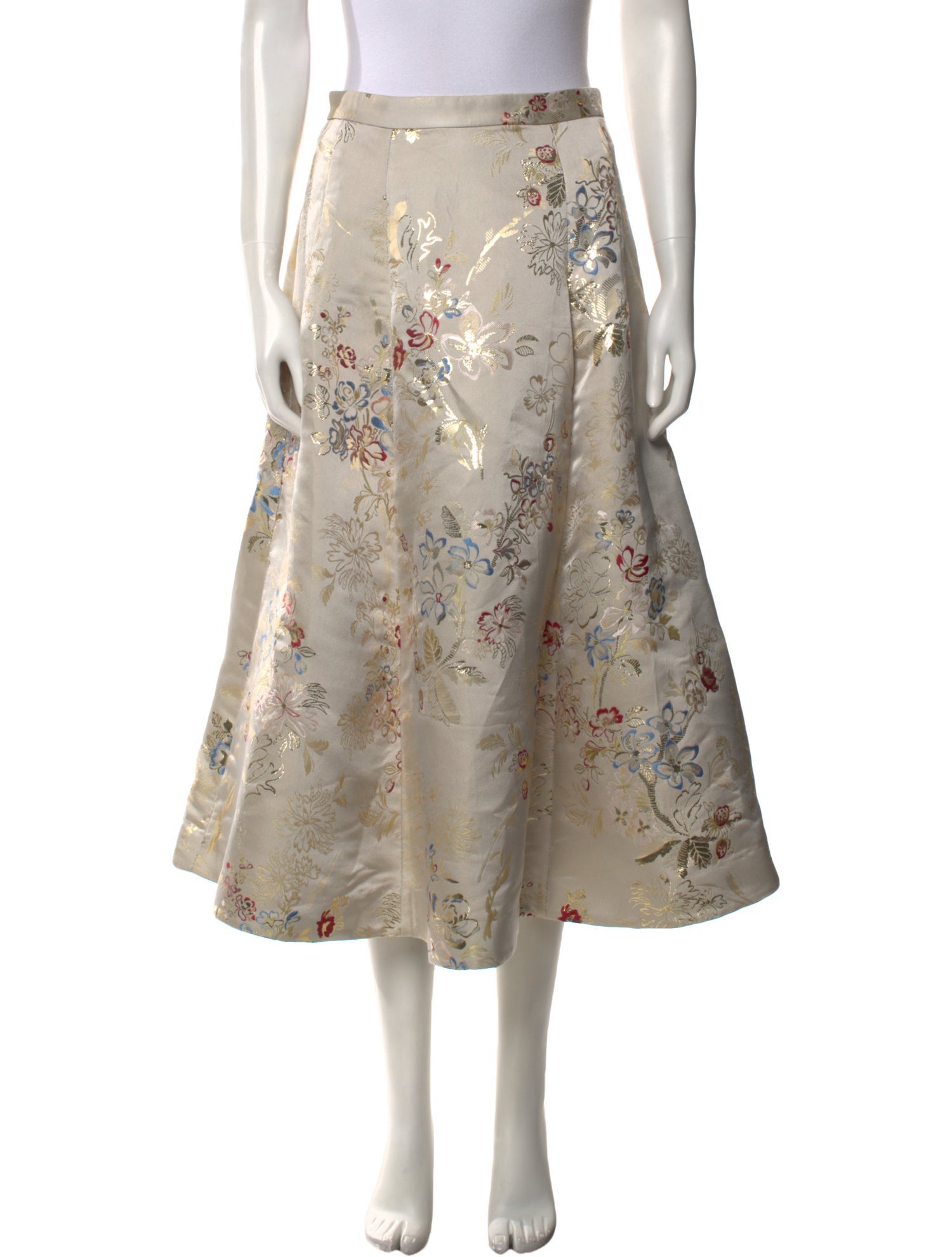 Adam Lippes Floral Print Midi Length Skirt w/ Tags