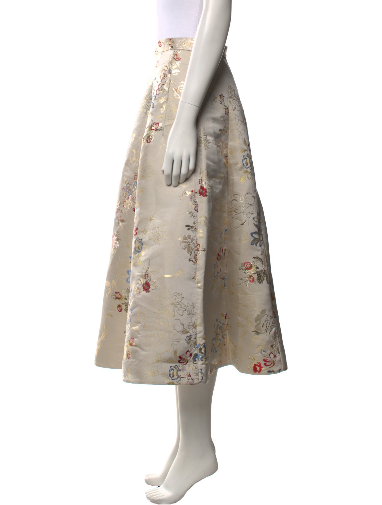 Adam Lippes Floral Print Midi Length Skirt w/ Tags