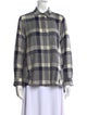 Adam Lippes Wool Plaid Print Button-Up Top