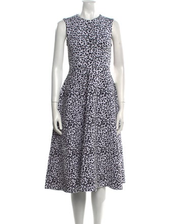 Adam Lippes Animal Print Midi Length Dress