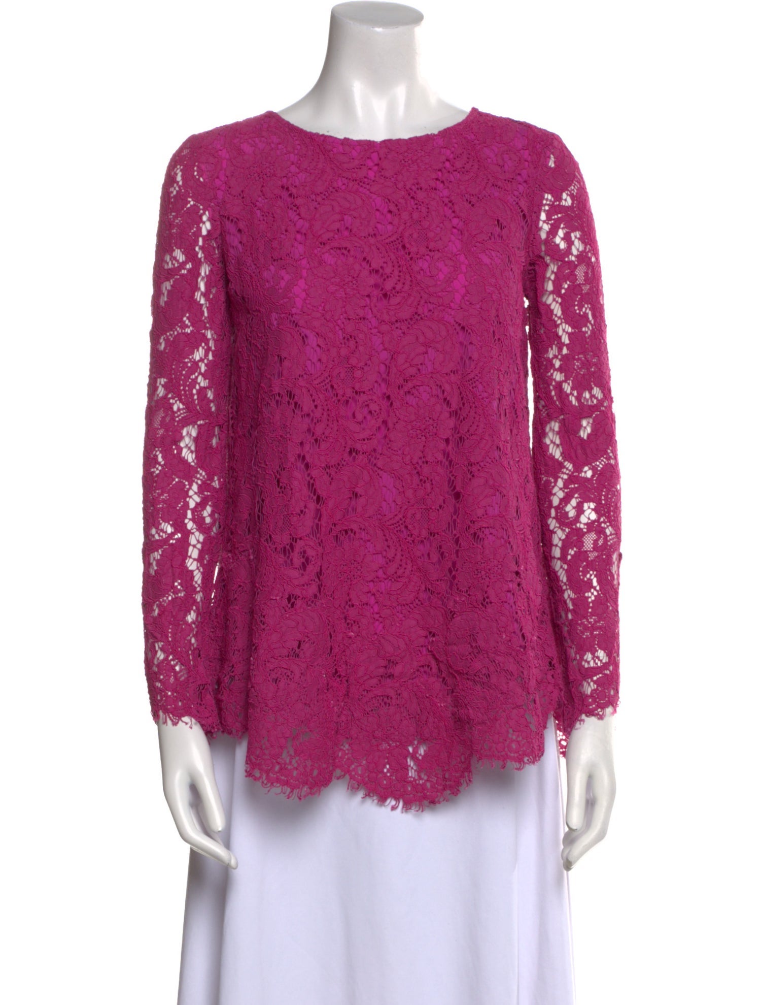Adam Lippes Lace Pattern Scoop Neck Blouse