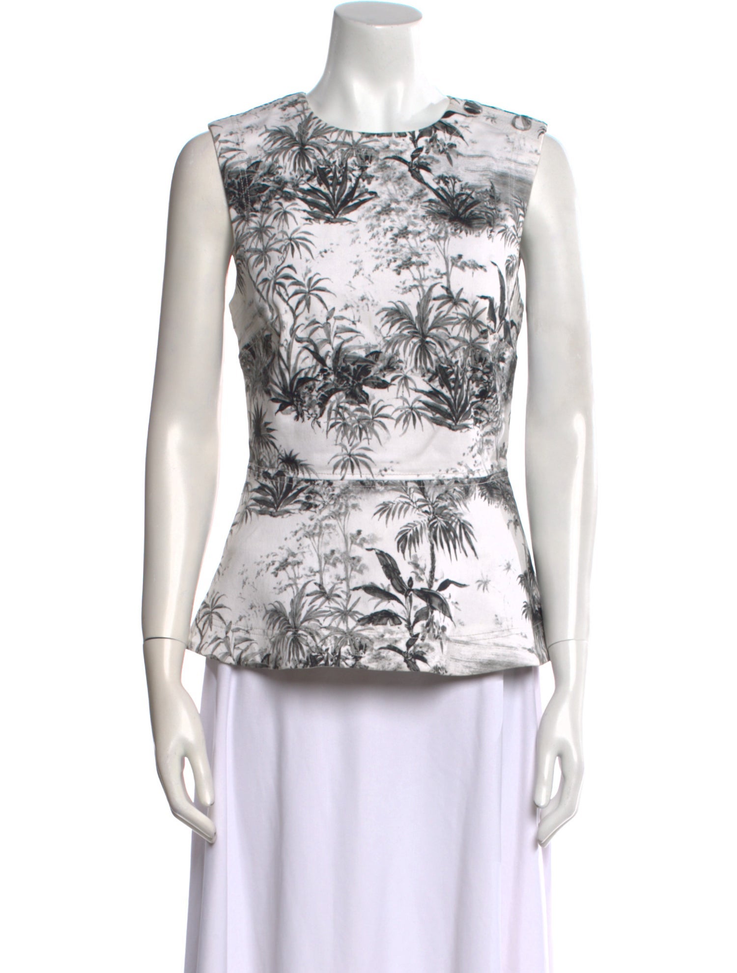 Adam Lippes Floral Print Crew Neck Top