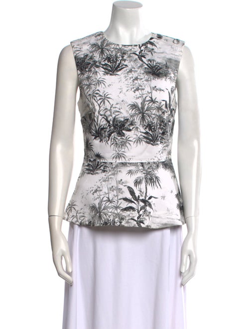 Adam Lippes Floral Print Crew Neck Top