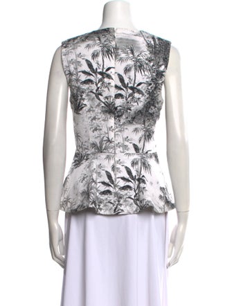 Adam Lippes Floral Print Crew Neck Top