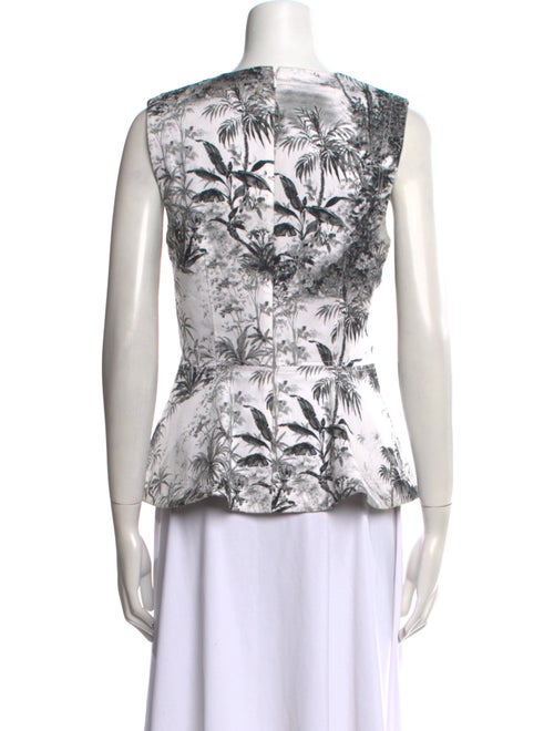 Adam Lippes Floral Print Crew Neck Top