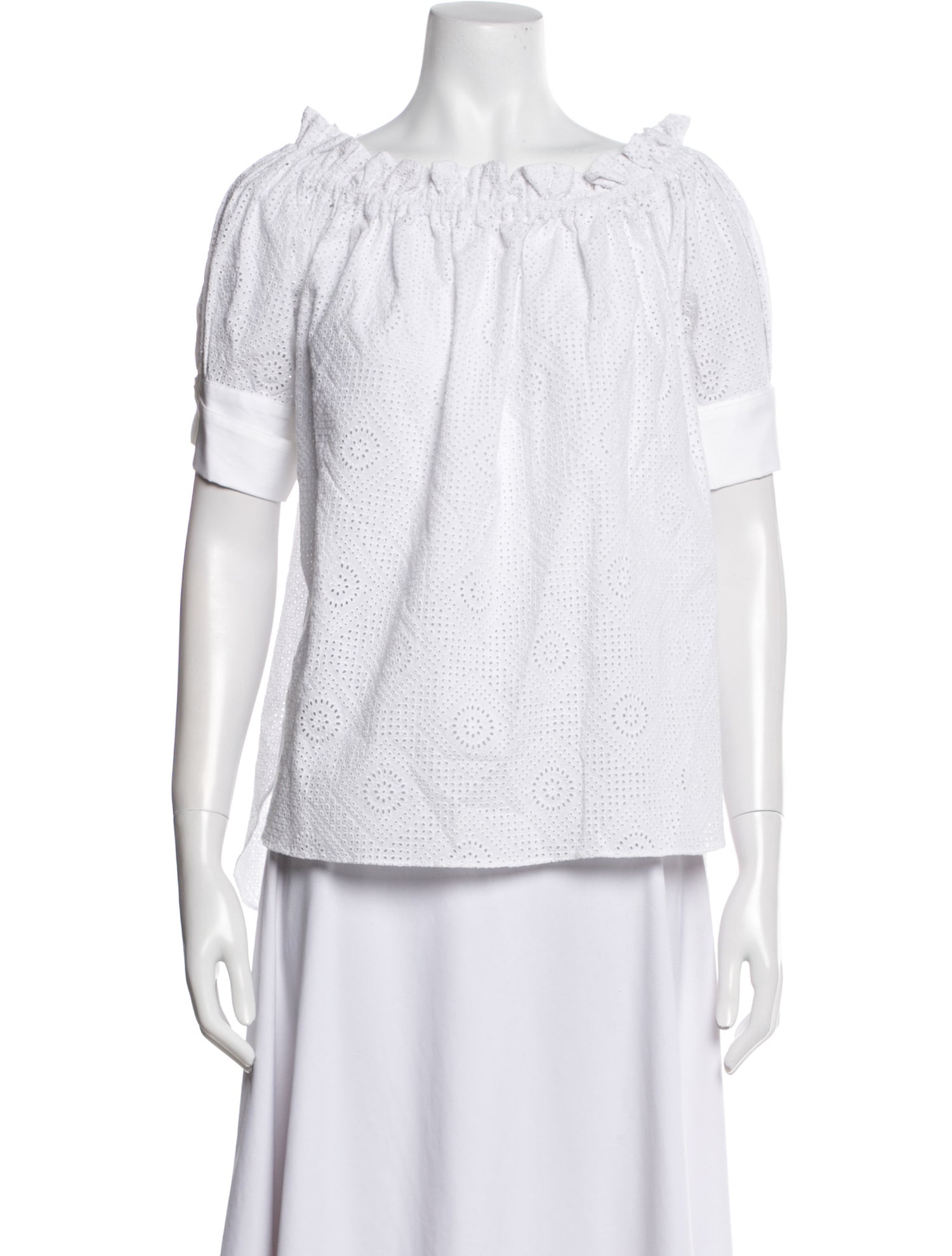 Adam Lippes Off-The-Shoulder Short Sleeve Blouse w/ Tags