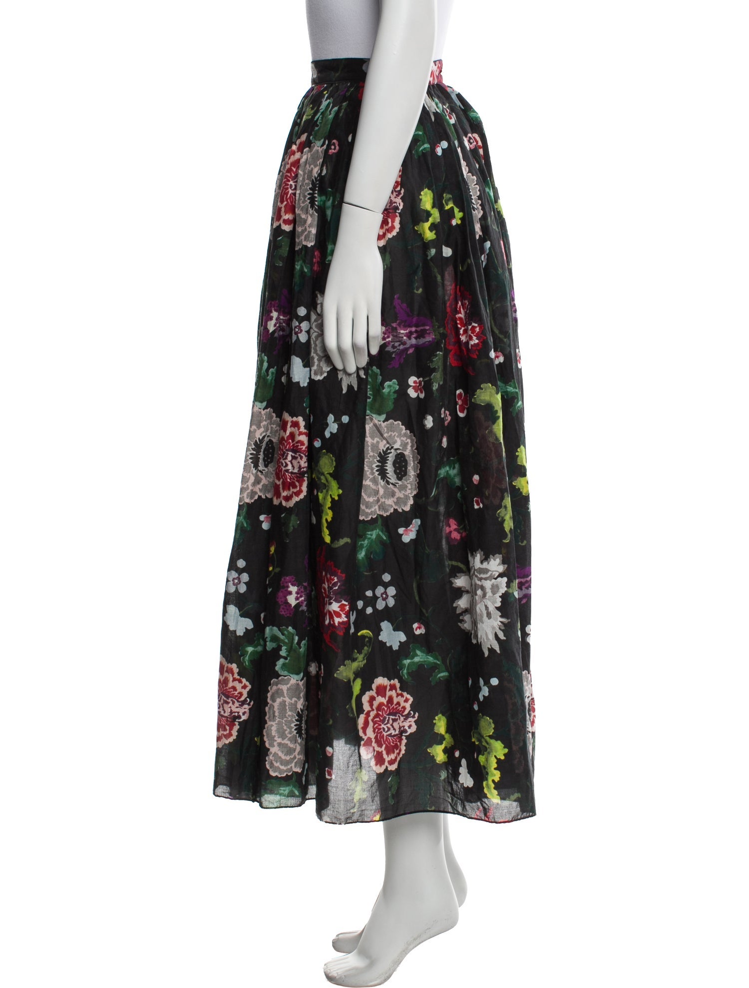 Adam Lippes Floral Print Midi Length Skirt
