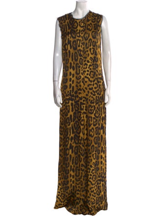 Adam Lippes Animal Print Crew Neck Jumpsuit