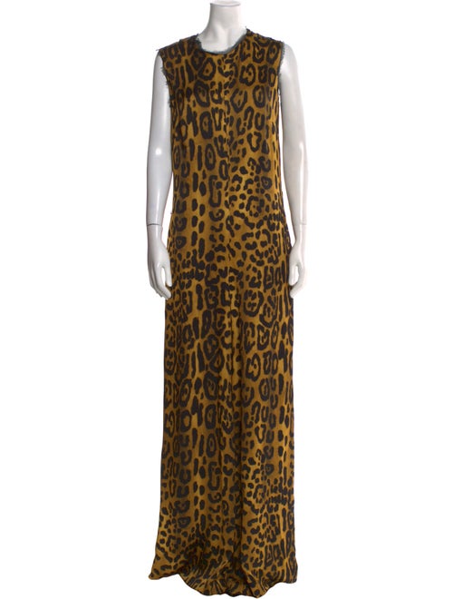 Adam Lippes Animal Print Crew Neck Jumpsuit