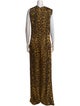 Adam Lippes Animal Print Crew Neck Jumpsuit