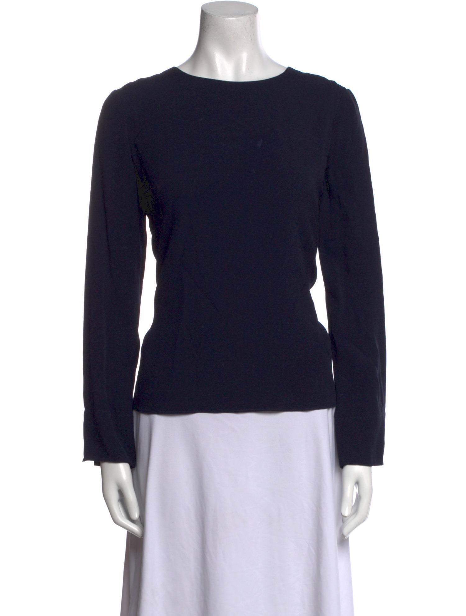 Adam Lippes Scoop Neck Long Sleeve Top