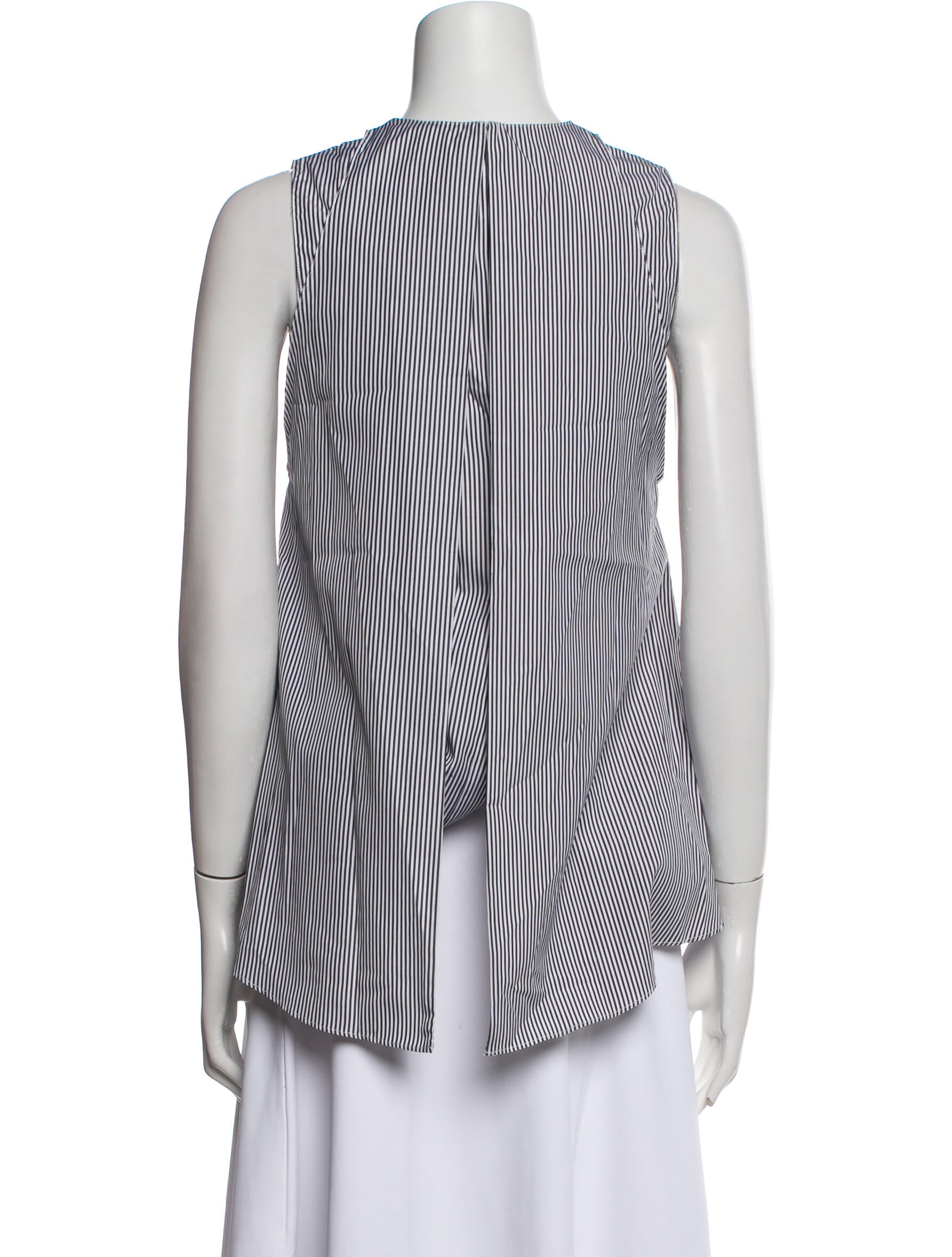 Adam Lippes Striped Bateau Neckline Blouse