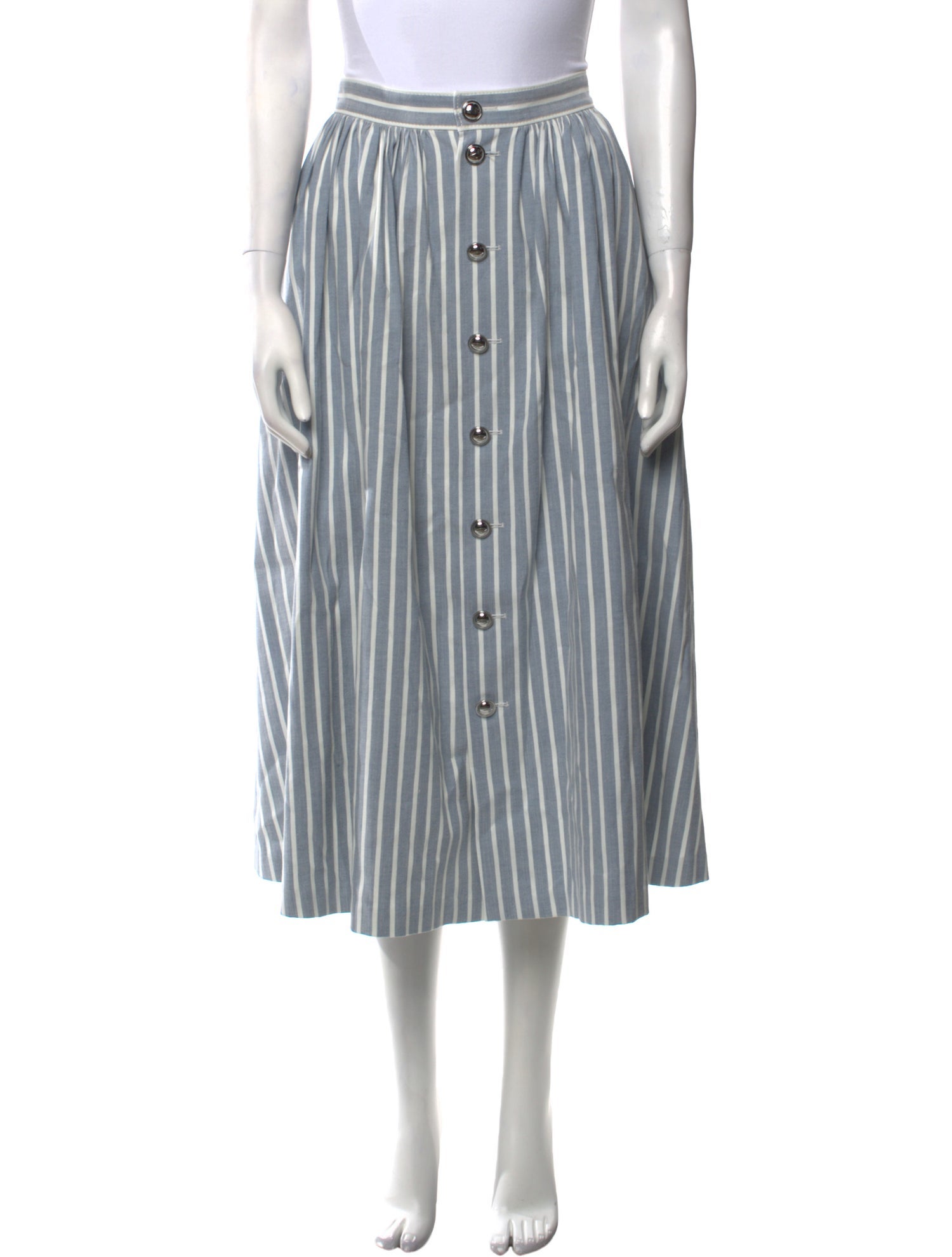 Adam Lippes Striped Midi Length Skirt