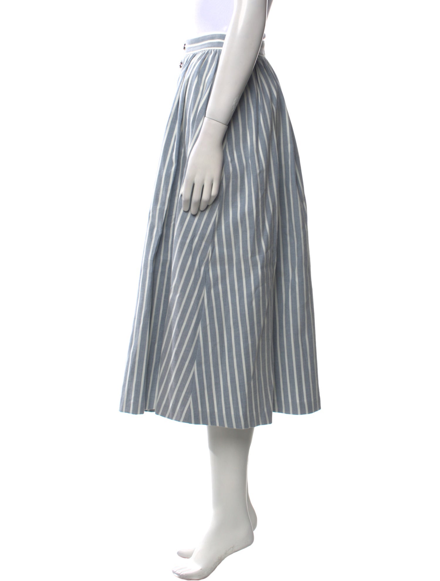 Adam Lippes Striped Midi Length Skirt
