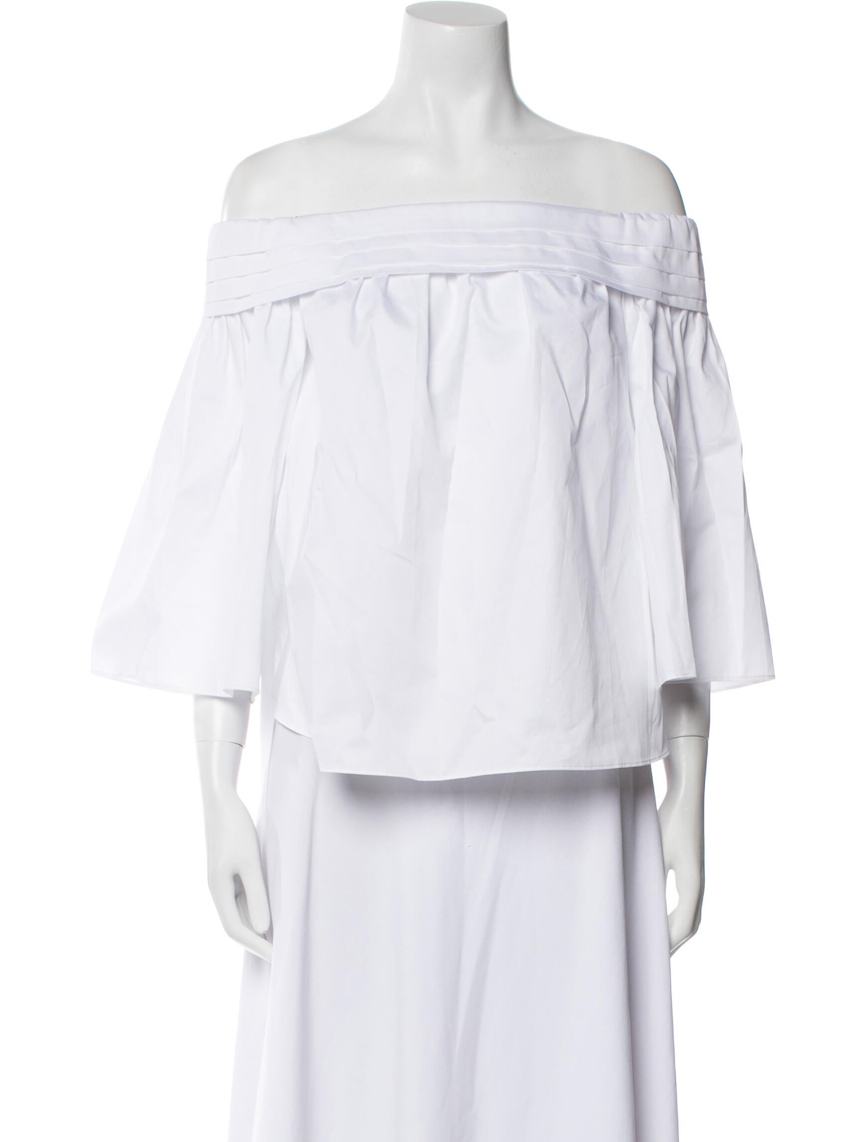 Adam Lippes Off-The-Shoulder Three-Quarter Sleeve Blouse w/ Tags