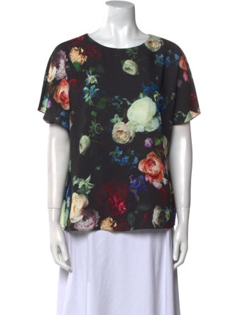 Adam Lippes Floral Print Scoop Neck Blouse