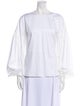 Adam Lippes Bateau Neckline Three-Quarter Sleeve Blouse