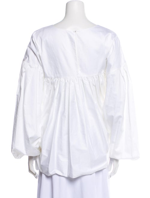 Adam Lippes Bateau Neckline Three-Quarter Sleeve Blouse