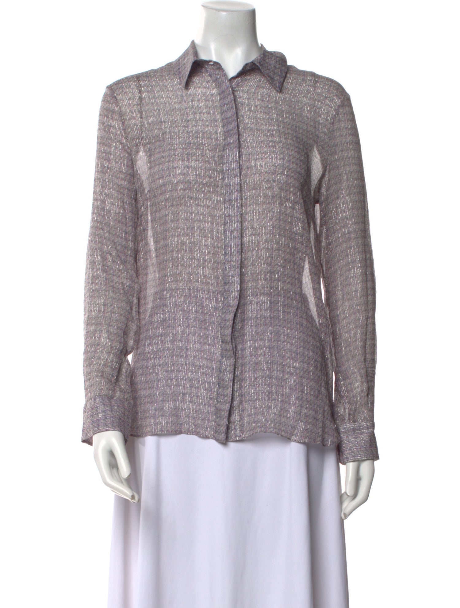 Adam Lippes Silk Printed Button-Up Top