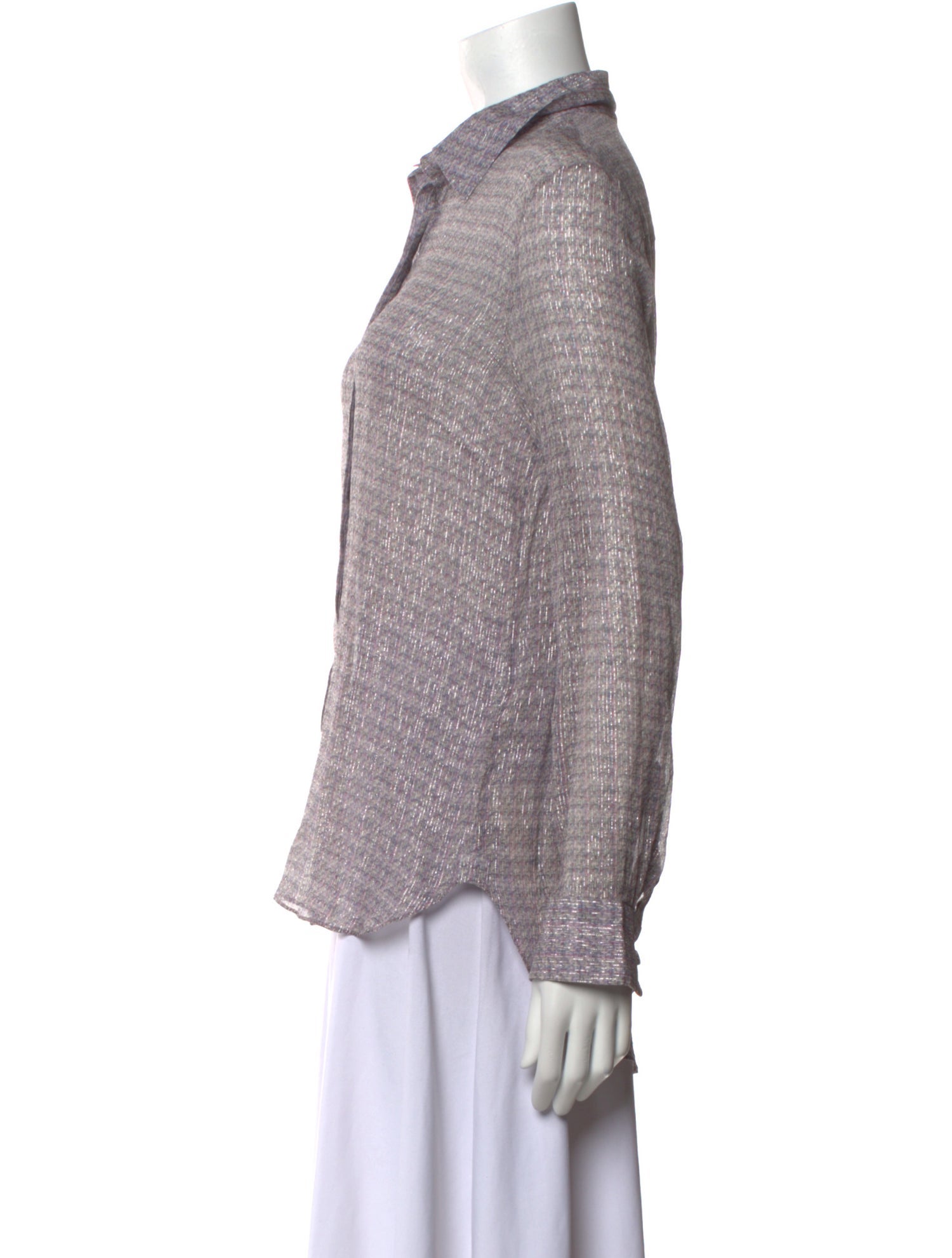 Adam Lippes Silk Printed Button-Up Top