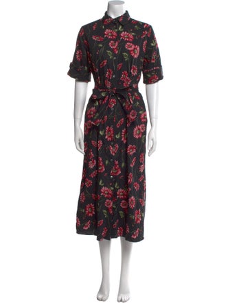Adam Lippes Floral Print Long Dress