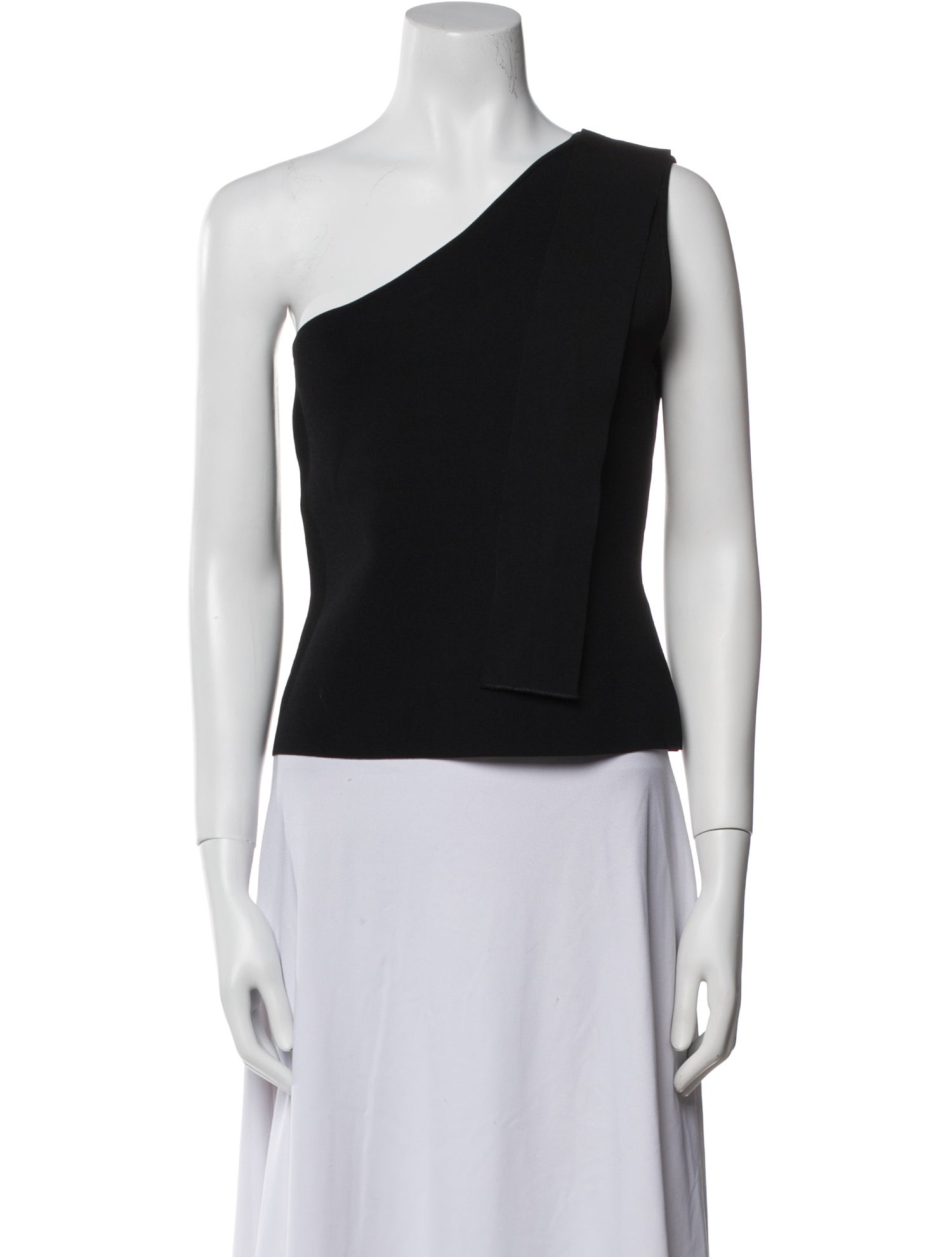 Adam Lippes One-Shoulder Sleeveless Crop Top