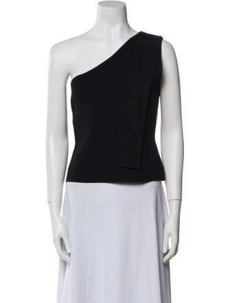 Adam Lippes One-Shoulder Sleeveless Crop Top