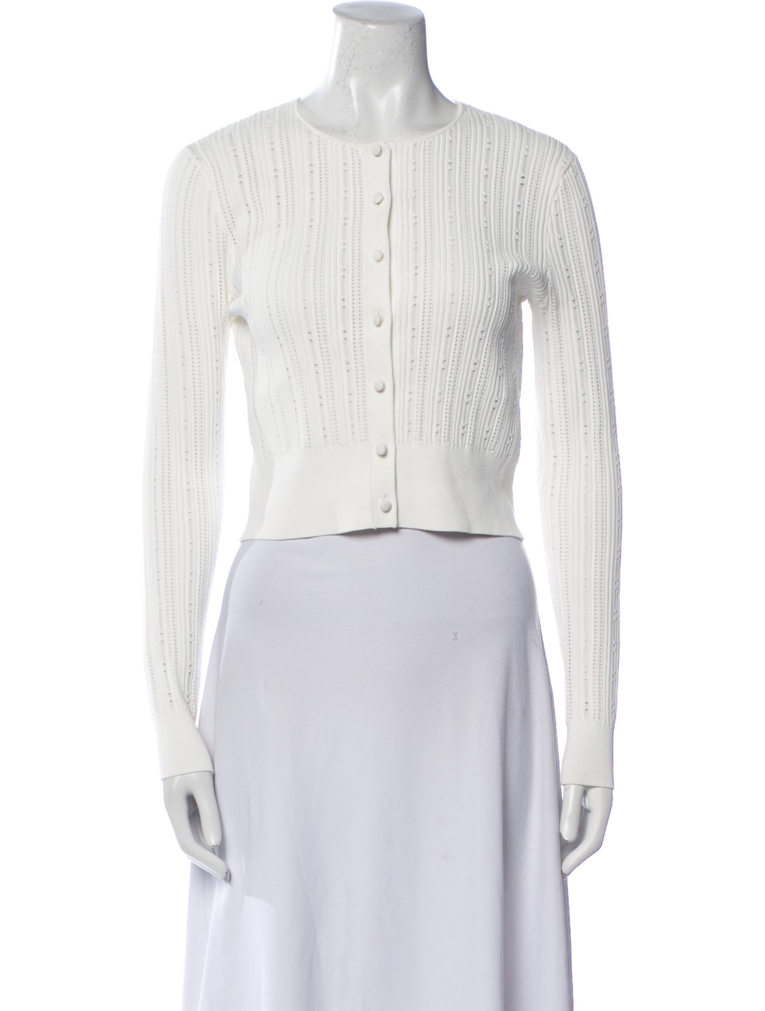 Adam Lippes Crew Neck Long Sleeve Crop Top