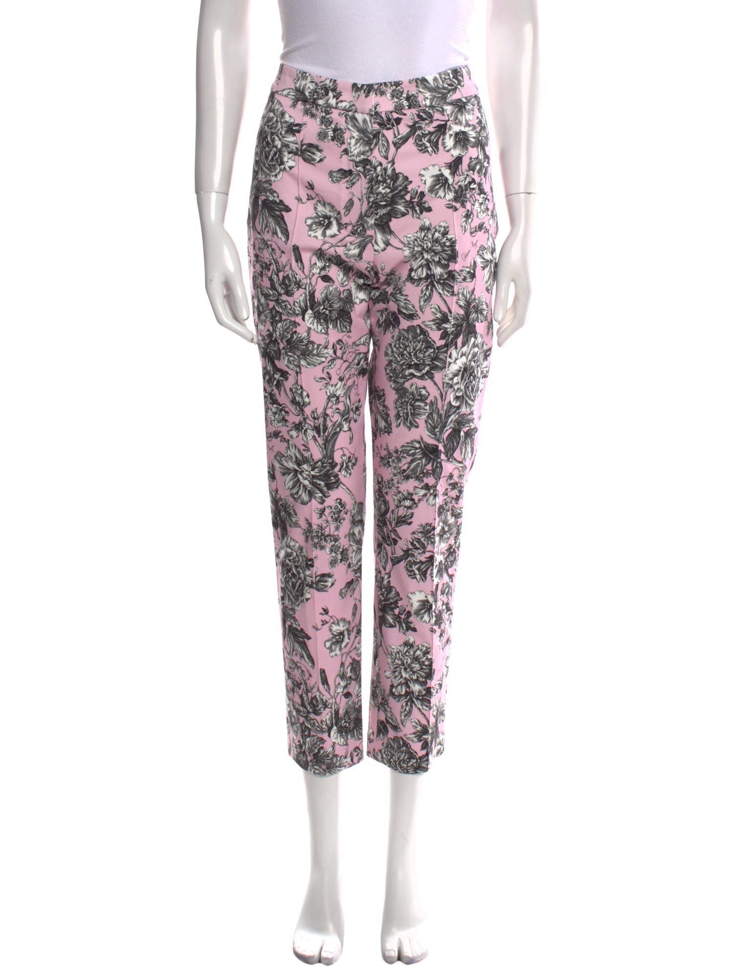 Adam Lippes Floral Print Skinny Leg Pants