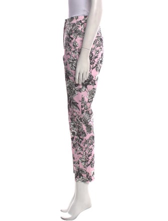 Adam Lippes Floral Print Skinny Leg Pants