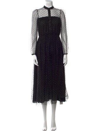 Adam Lippes Mock Neck Midi Length Dress