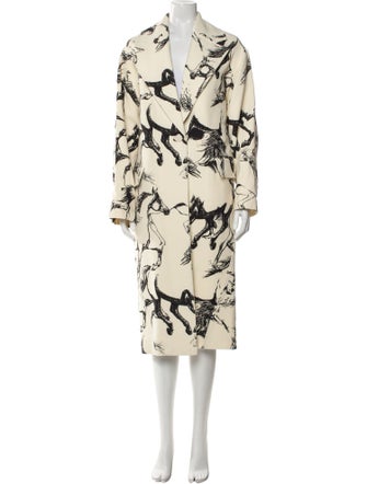 Adam Lippes Wool Printed Trench Coat