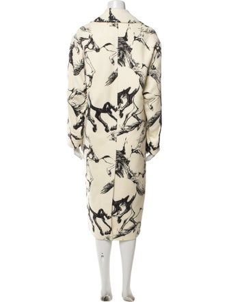 Adam Lippes Wool Printed Trench Coat