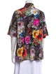 Adam Lippes Floral Print Three-Quarter Sleeve Button-Up Top