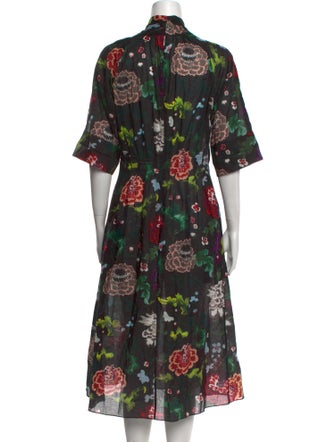 Adam Lippes Floral Print Midi Length Dress
