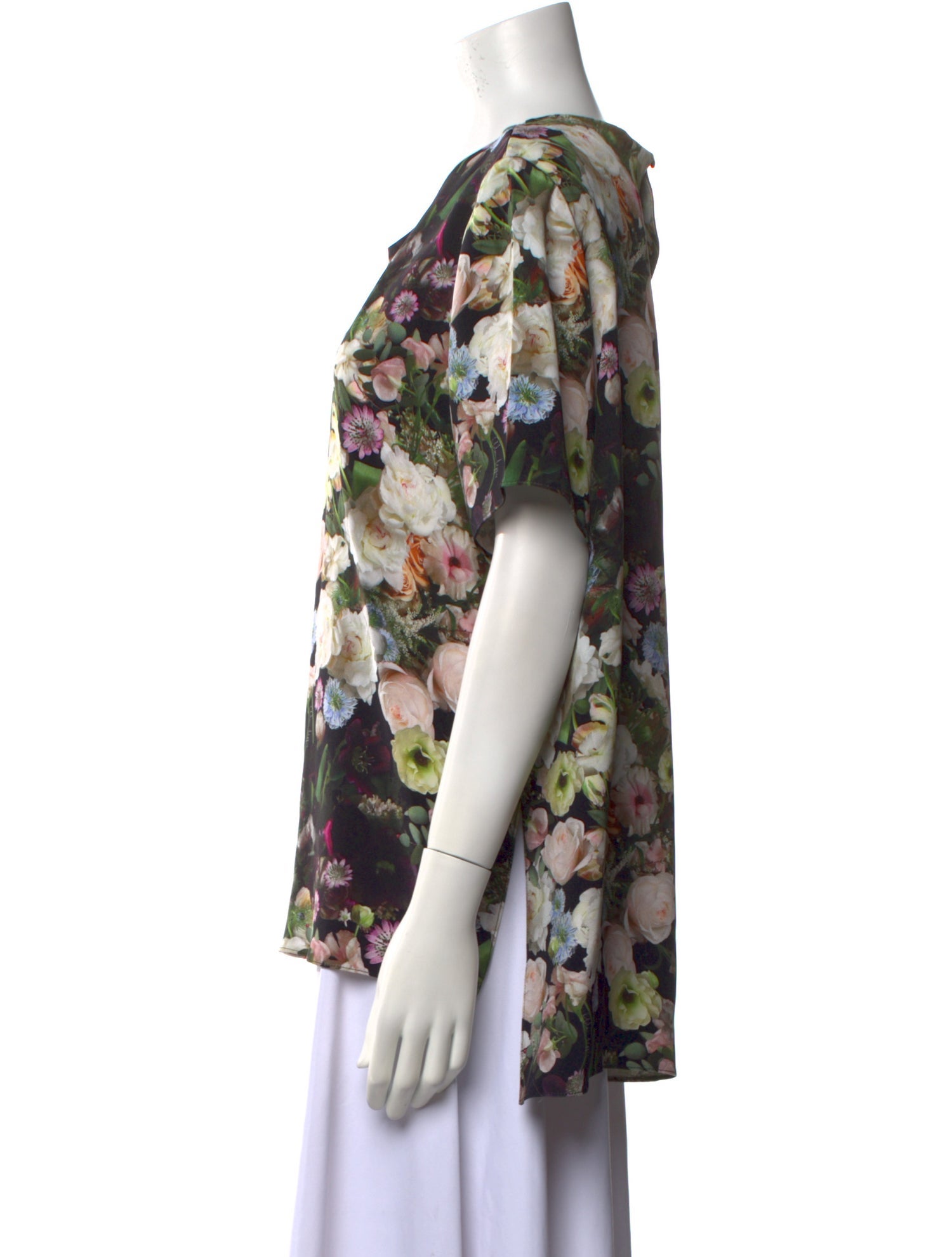 Adam Lippes Silk Floral Print T-Shirt