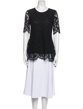 Adam Lippes Lace Pattern Crew Neck Tunic