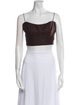 Adam Lippes Linen Square Neckline Crop Top
