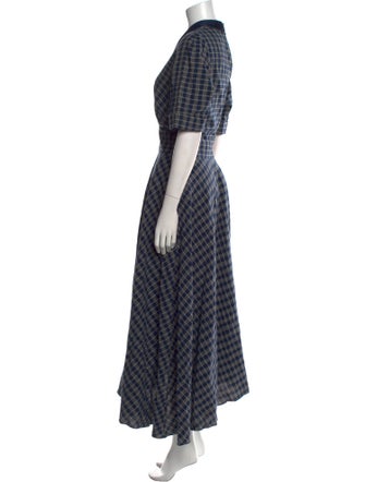 Adam Lippes Plaid Print Long Dress