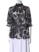 Adam Lippes Printed Mock Neck Blouse