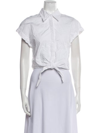 Adam Lippes Short Sleeve Crop Top