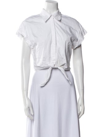 Adam Lippes Short Sleeve Crop Top