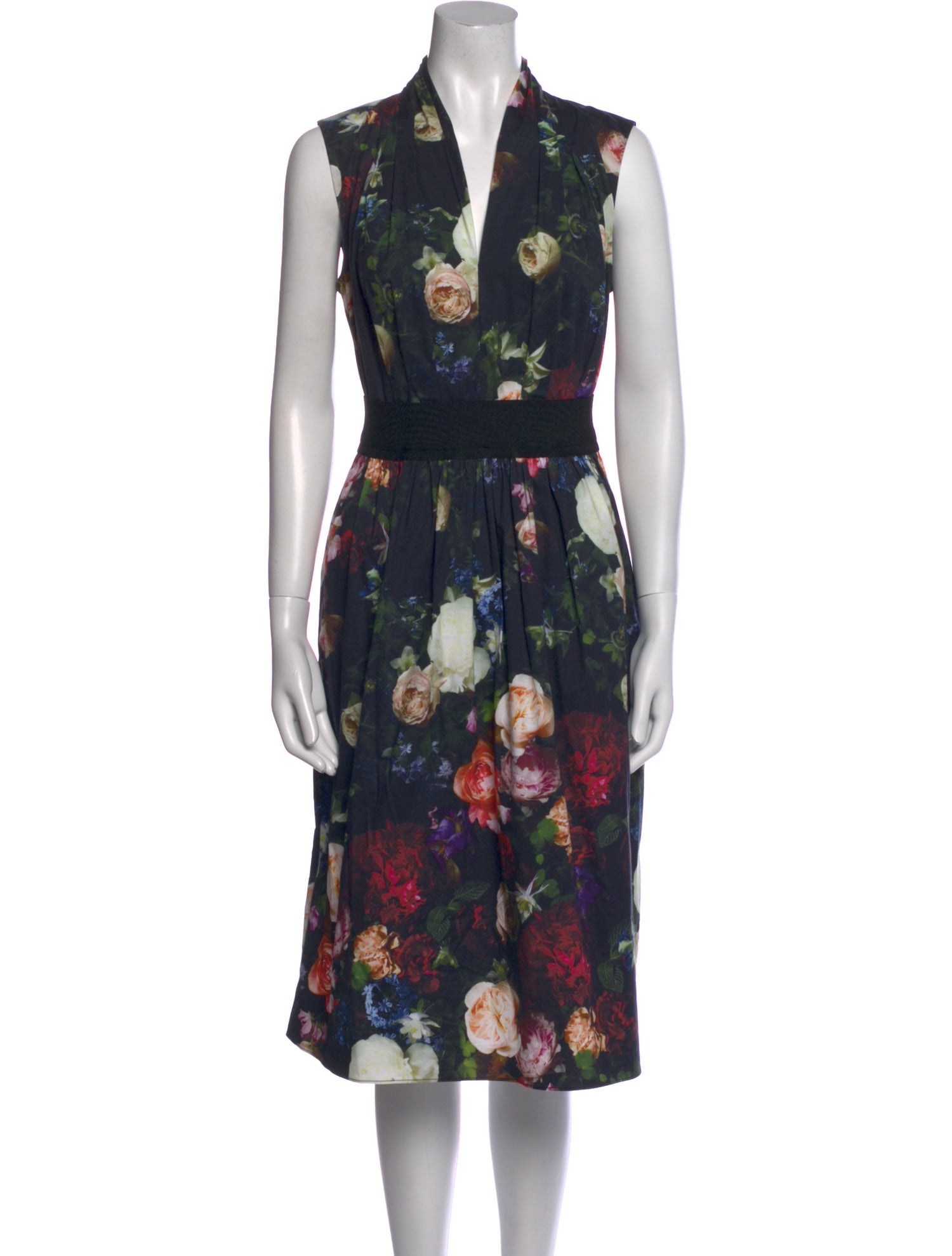 Adam Lippes Floral Print Knee-Length Dress