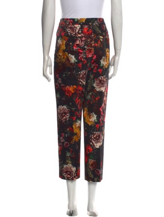 Adam Lippes Floral Print Straight Leg Pants