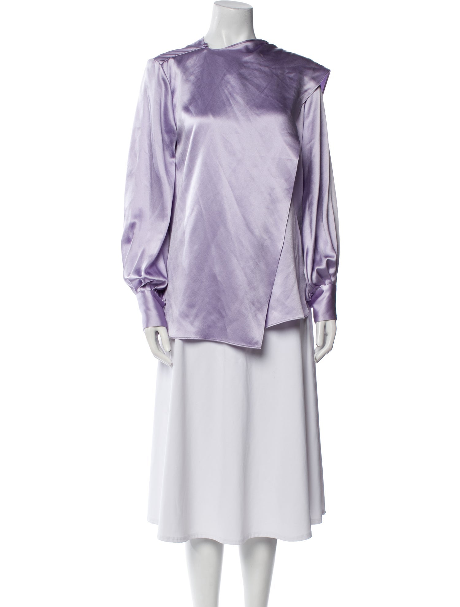 Adam Lippes Silk Mock Neck Blouse