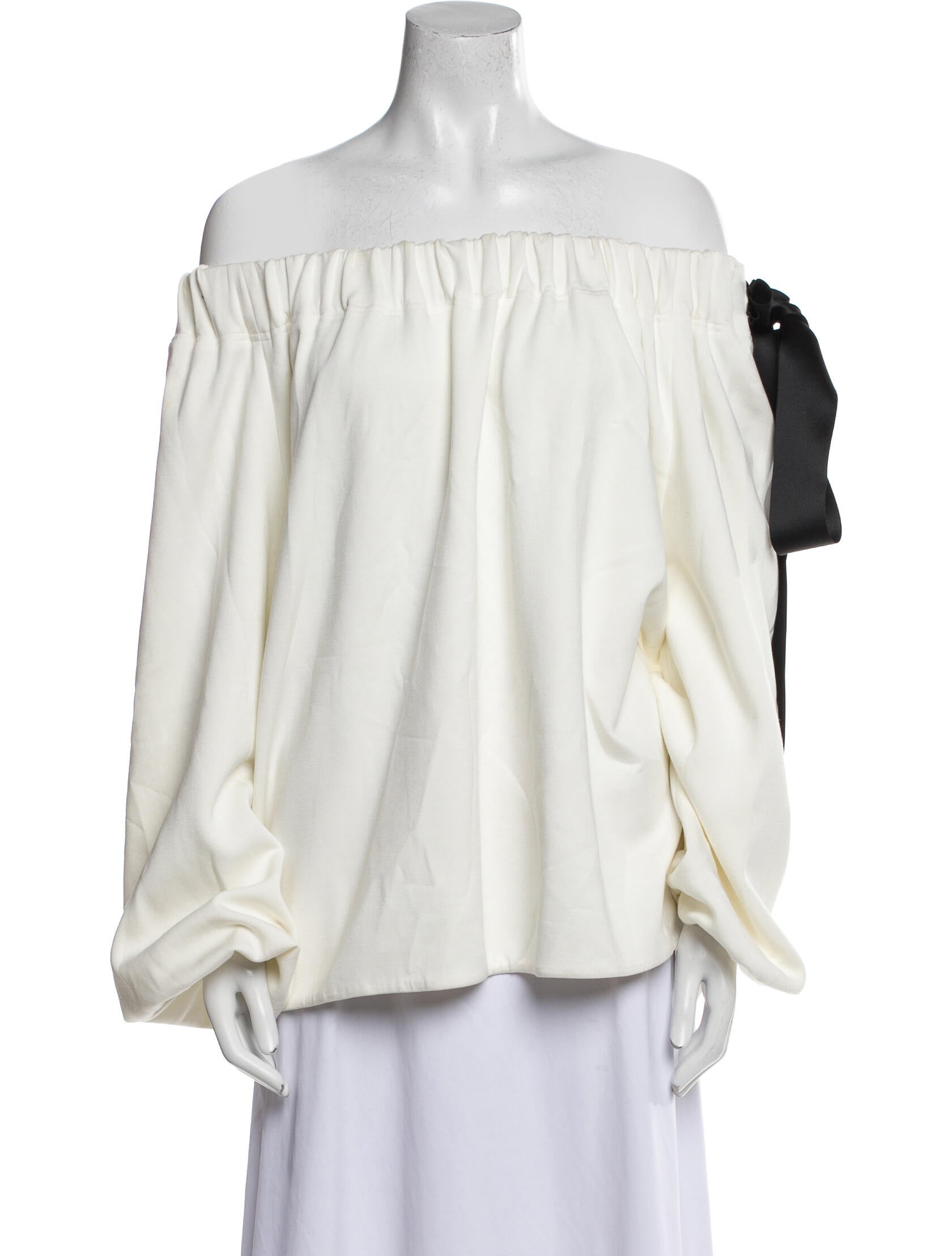 Adam Lippes Off-The-Shoulder Long Sleeve Blouse
