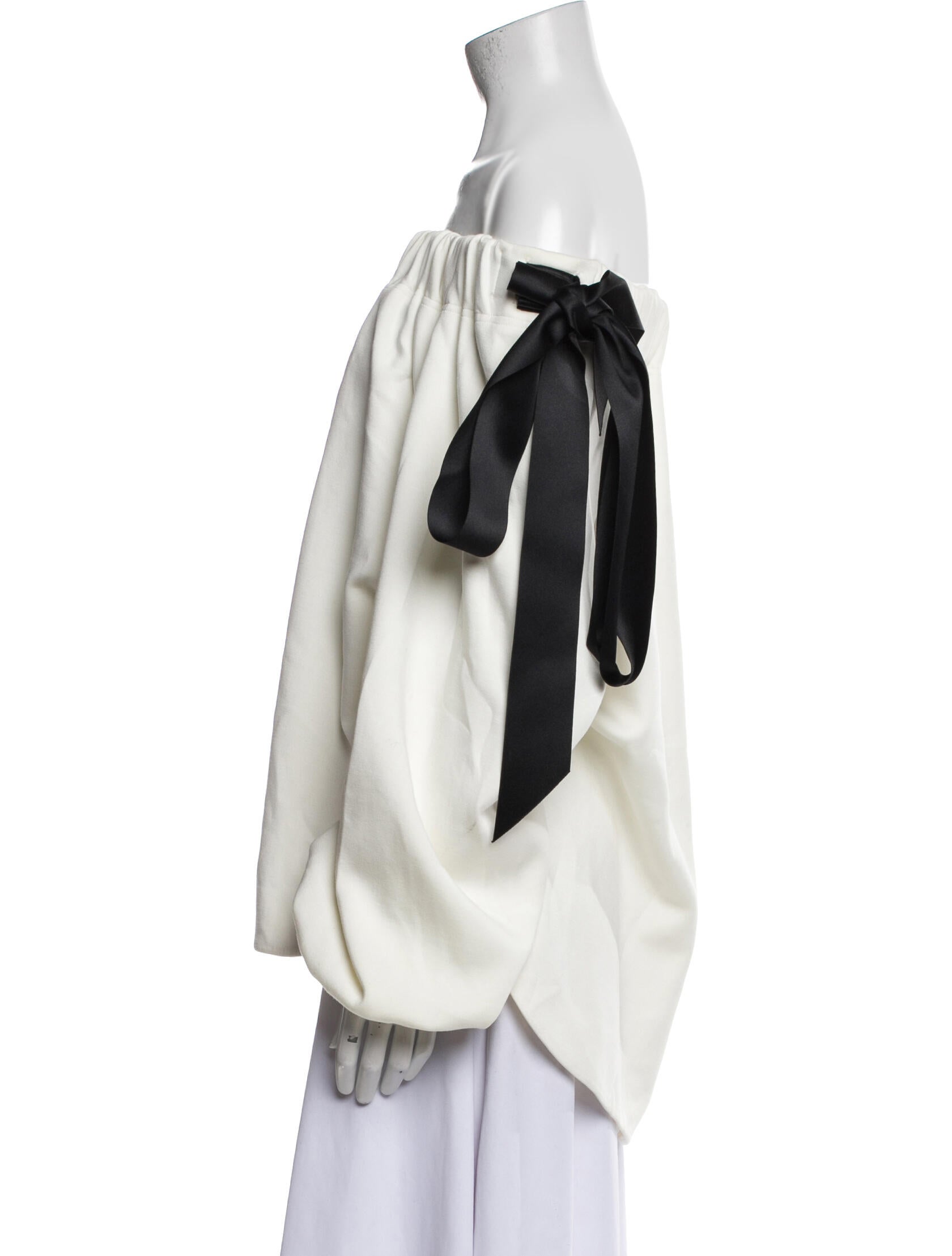 Adam Lippes Off-The-Shoulder Long Sleeve Blouse